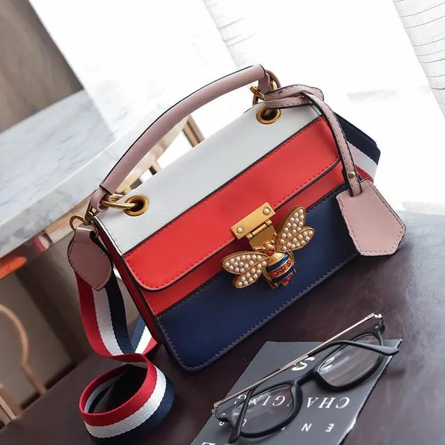 2019 Luxury Crossbody bag GG Women Colorful splicing Little Bee Bags Design Handbag Female Shoulder Bags Messenger Bag Sac Femme