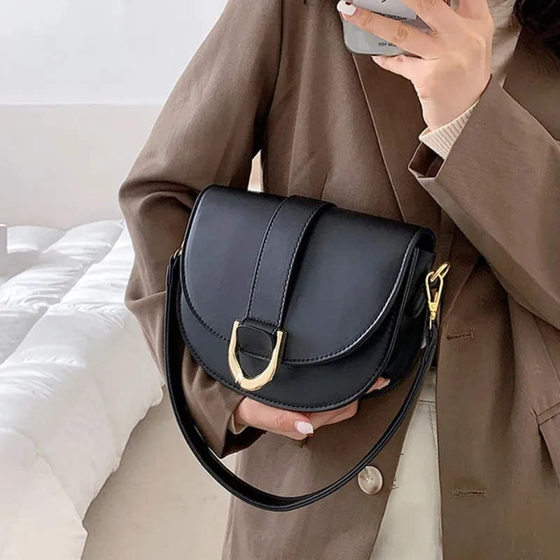 Amozae- Handbags For Women 2024Designer Luxury Women Bags Solid Color Retro Saddle Bag Outdoor Crossbody Bag For Women