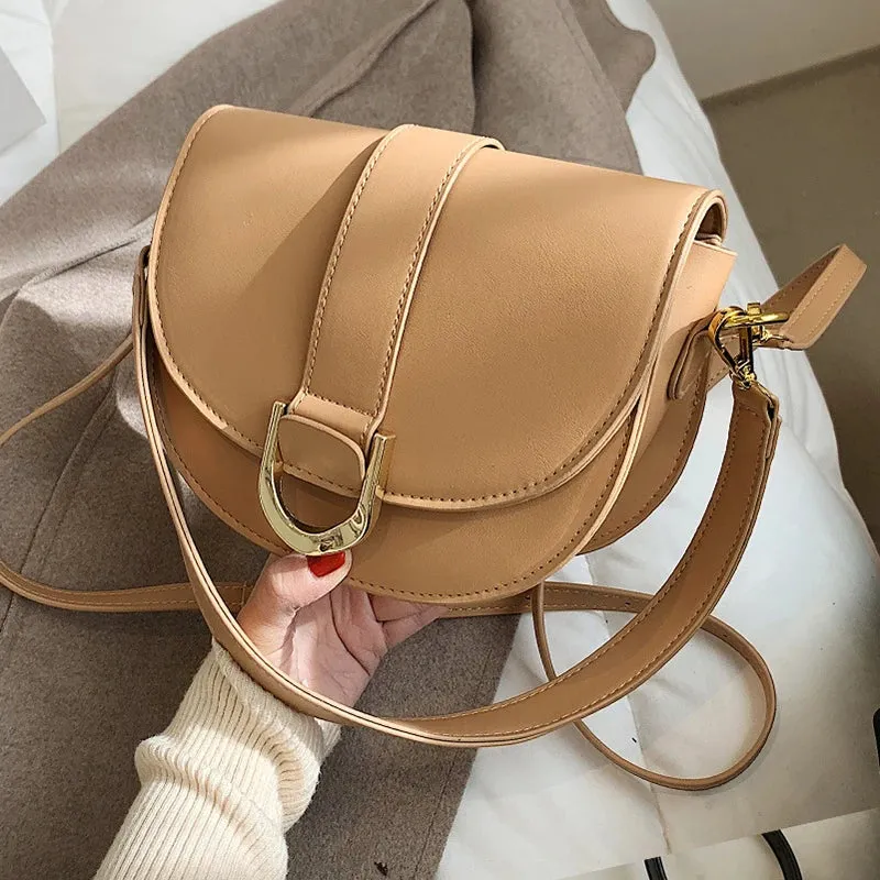 Amozae- Handbags For Women 2024Designer Luxury Women Bags Solid Color Retro Saddle Bag Outdoor Crossbody Bag For Women