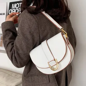 Amozae- Handbags For Women 2024Designer Luxury Women Bags Solid Color Retro Saddle Bag Outdoor Crossbody Bag For Women