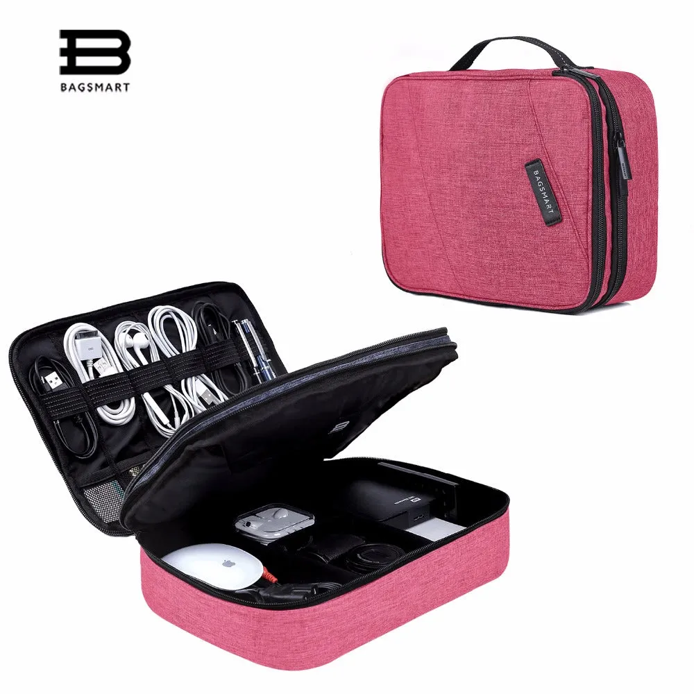 BAGSMART Universal Travel Case for Small Electronics and Accessories  Portable Organizer