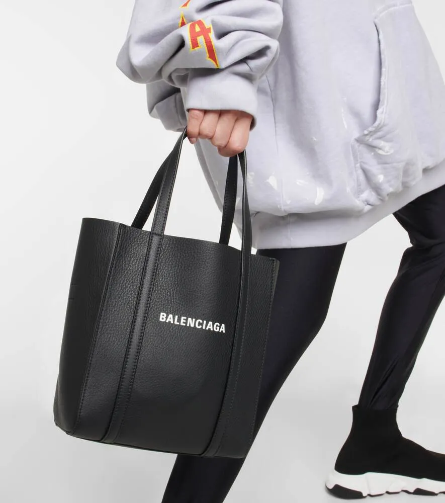 Balenciaga Leather Everyday XXS Tote Bag, Black