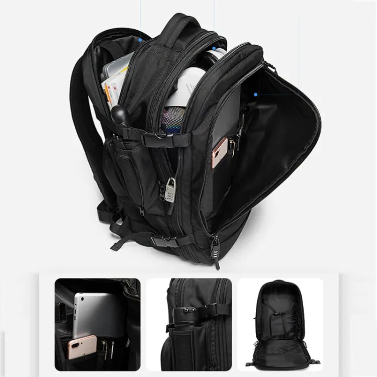 BANGE BG-22039 Men Large-Capacity Shoulders Backpack Business Anti-theft Waterproof Handbag(Black)