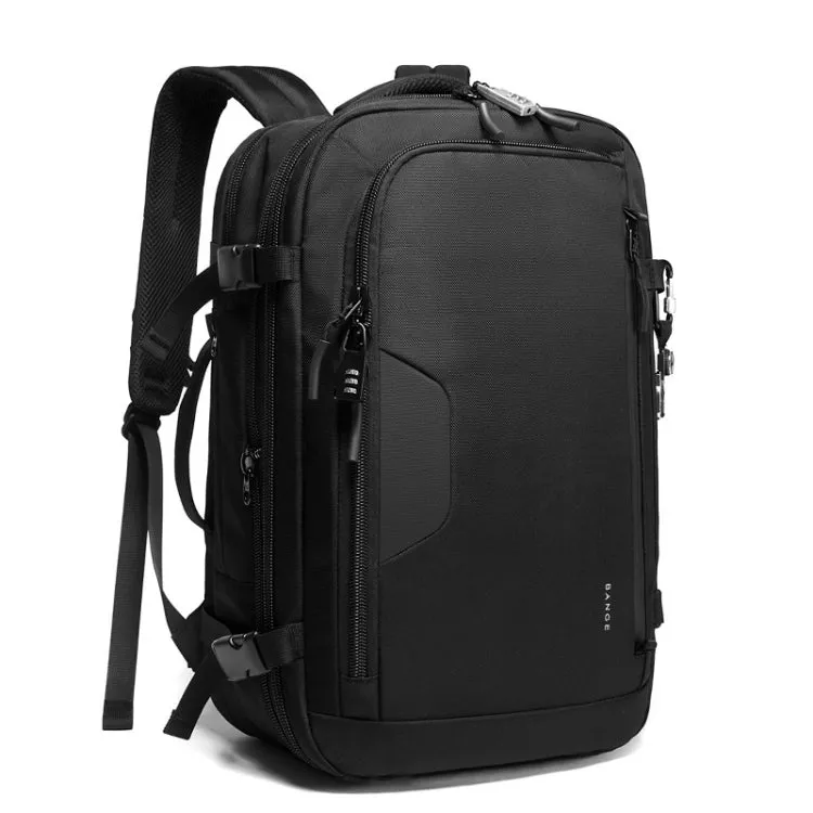 BANGE BG-22039 Men Large-Capacity Shoulders Backpack Business Anti-theft Waterproof Handbag(Black)