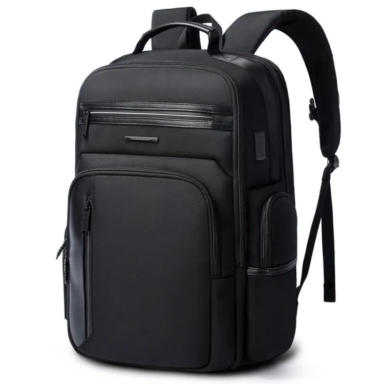 Bange BG-2602 Men Oxford Cloth Spliced With Leather Waterproof Backpack with USB Port, Size: 46 x 33 x 19cm(Black)