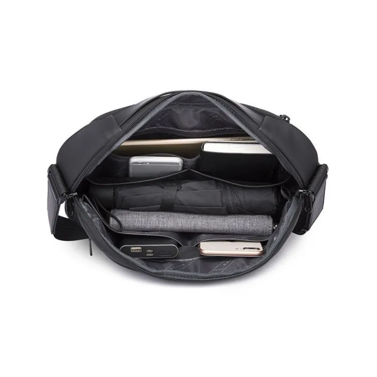 BANGE BG-7308 Men One-Shoulder Messenger Bag Fashion Casual Sports Chest Bag(Black)