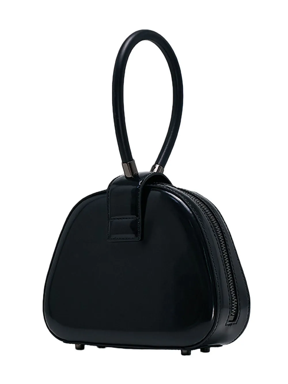 Black Leather Top Handle Mini