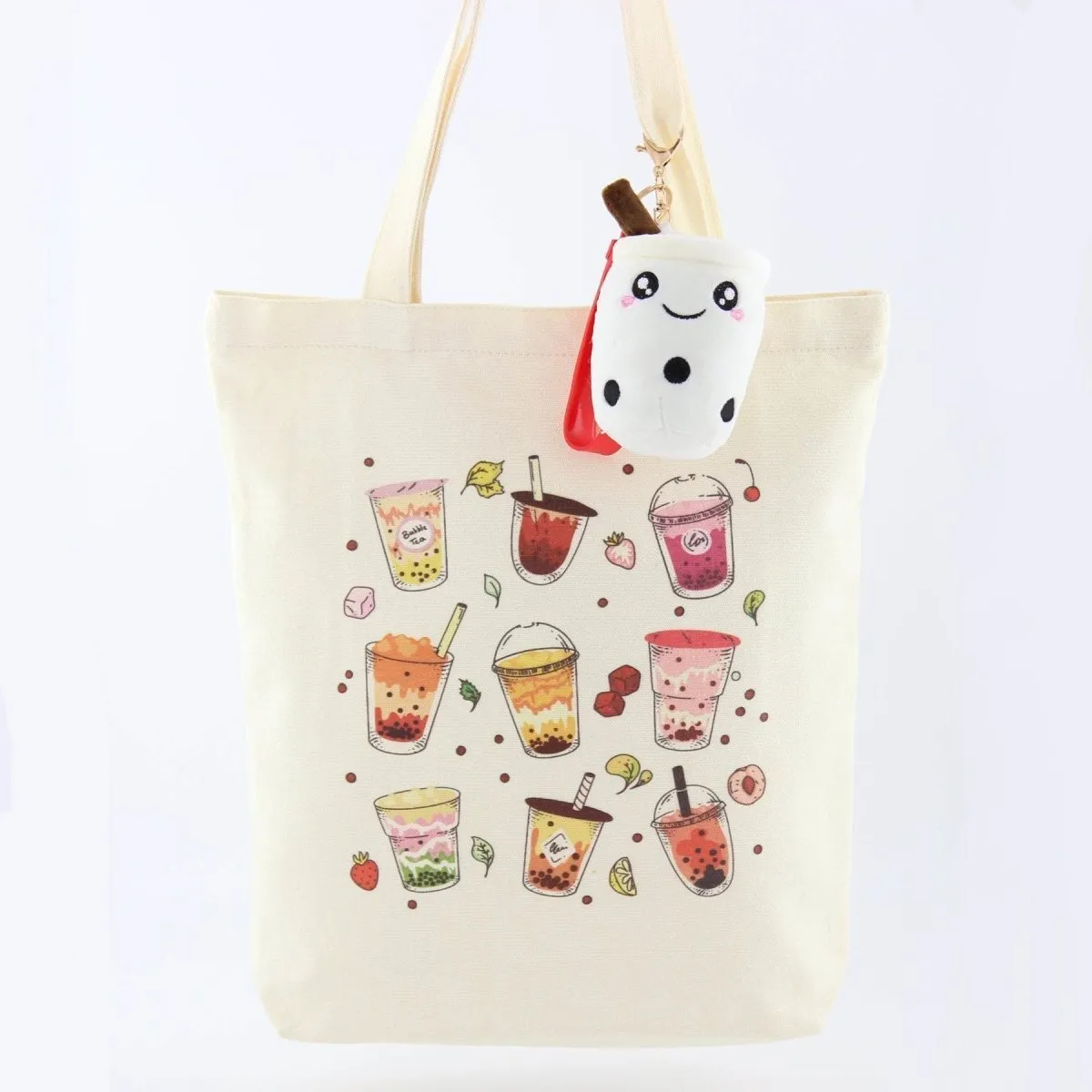 Boba Milk Tea Lover Bag Canvas Bubble Tea Tote Bag Gift for Boba Lovers