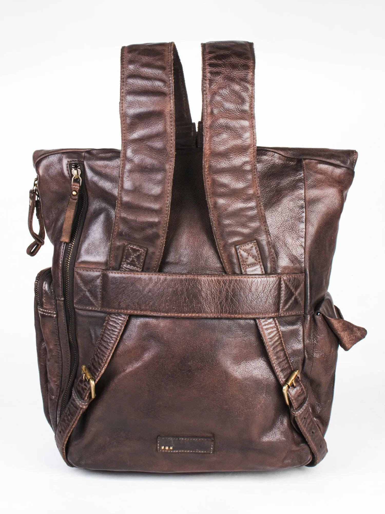 Brown Leather Backpack By Art N Vintage