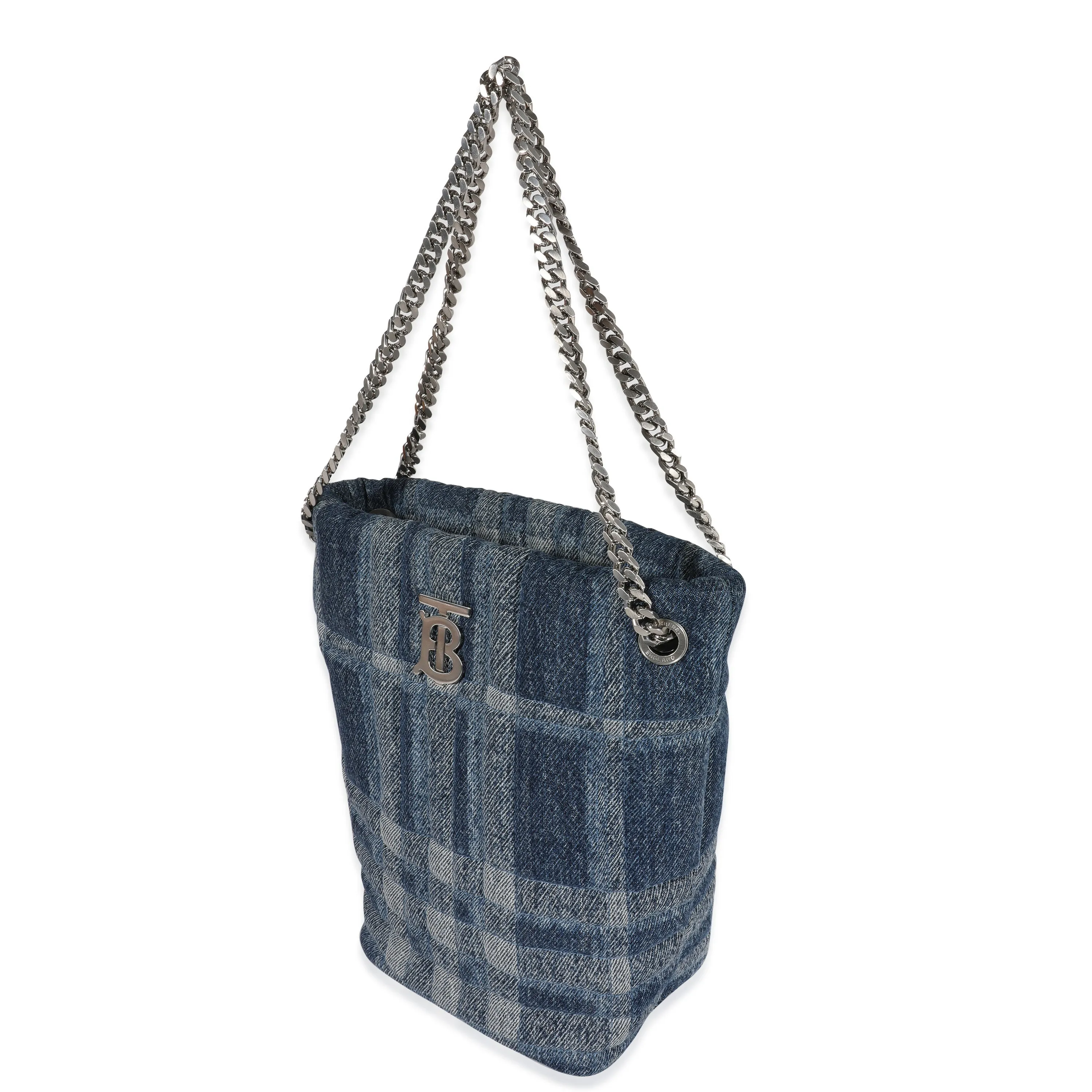 BURBERRY Blue Denim Small Lola Bucket Bag