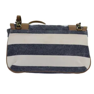 BURBERRY Blue Label Shoulder Bag Canvas White Navy Brown  hk1266