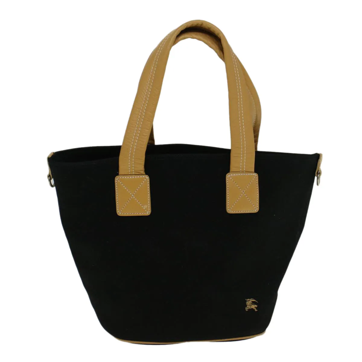 BURBERRY Blue Label Tote Bag Canvas Black Beige  bs9626