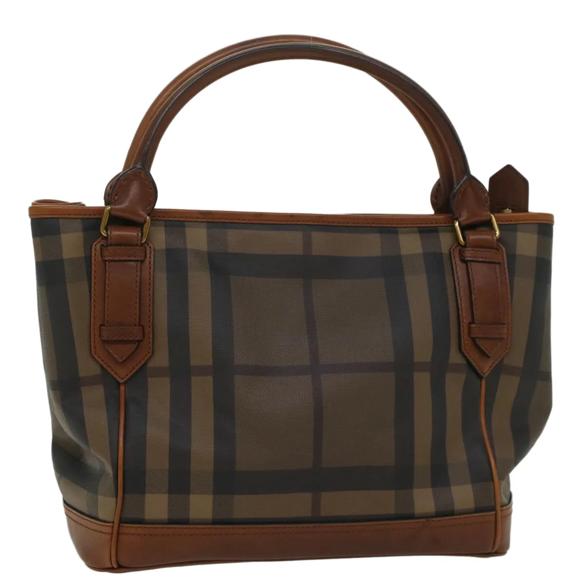 BURBERRY Nova Check Blue Label Shoulder Bag PVC Leather Brown  54109