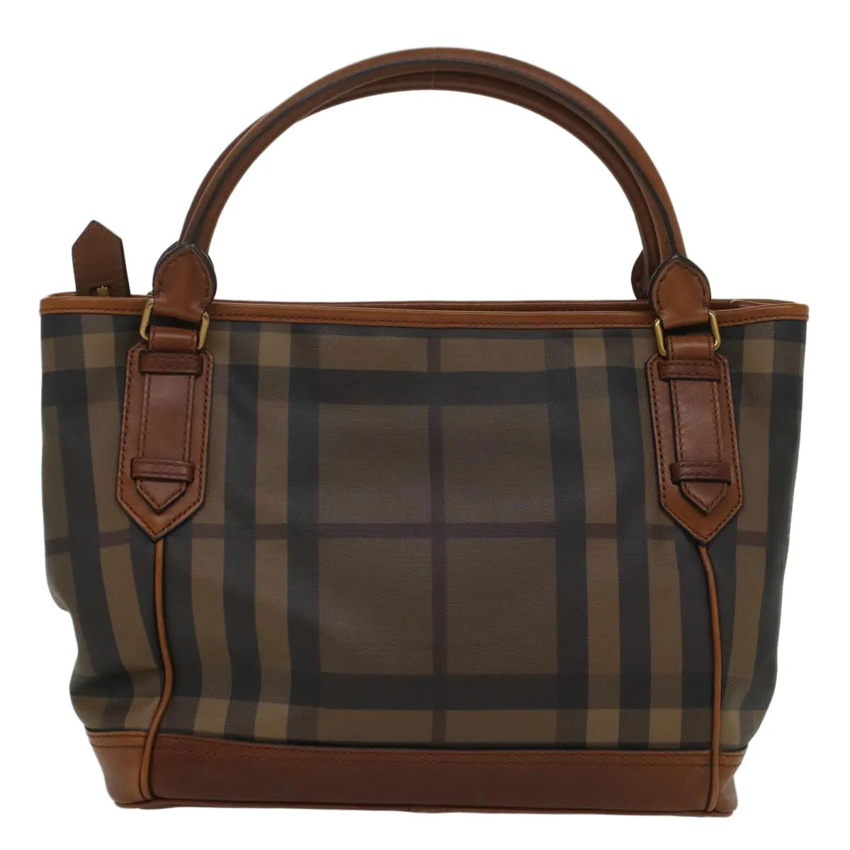 BURBERRY Nova Check Blue Label Shoulder Bag PVC Leather Brown  54109