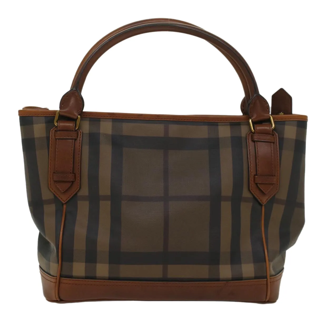 BURBERRY Nova Check Blue Label Shoulder Bag PVC Leather Brown  54109