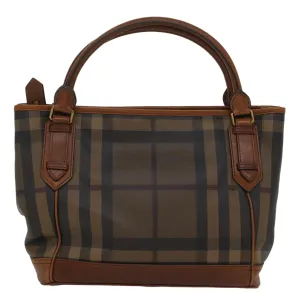 BURBERRY Nova Check Blue Label Shoulder Bag PVC Leather Brown  54109