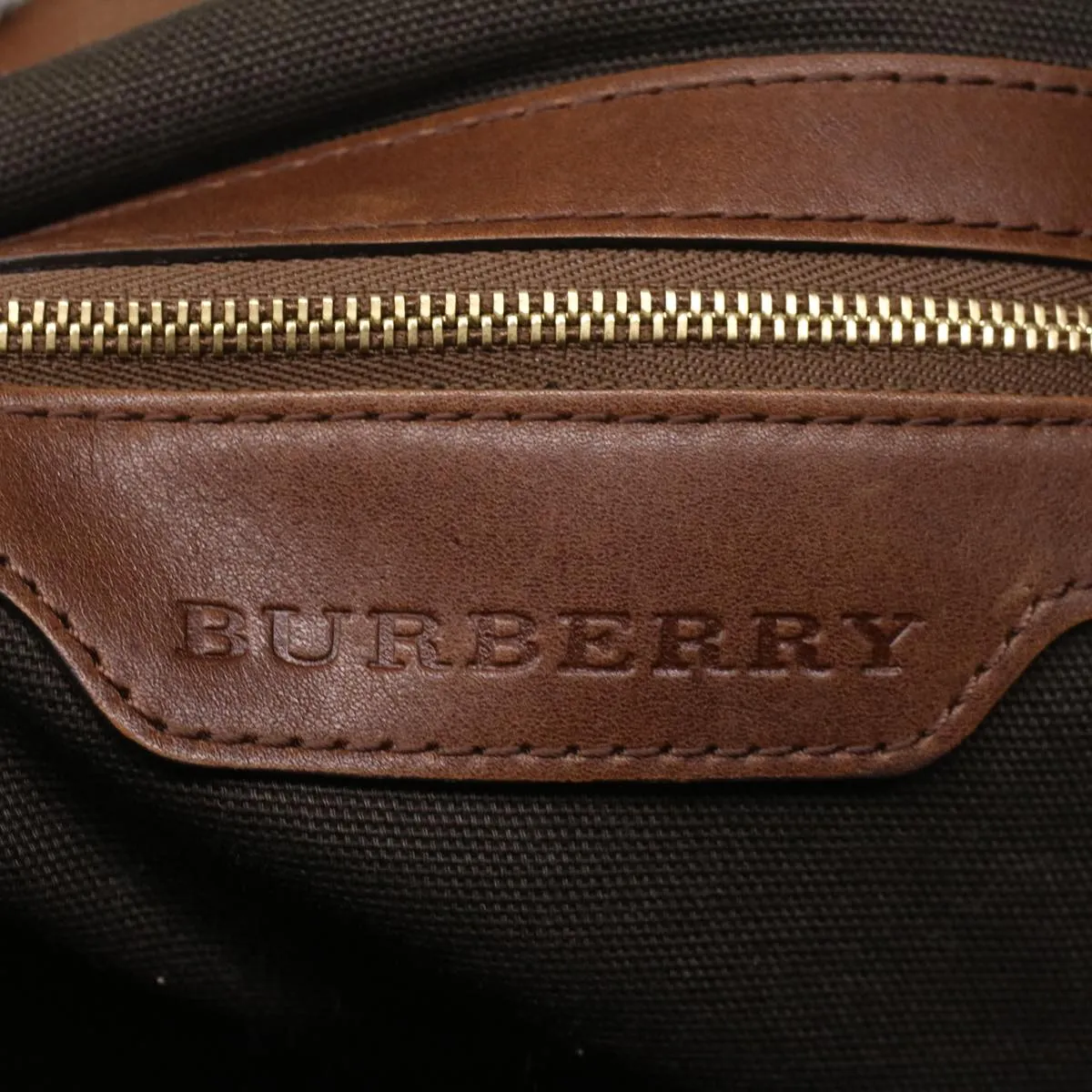 BURBERRY Nova Check Blue Label Shoulder Bag PVC Leather Brown  54109