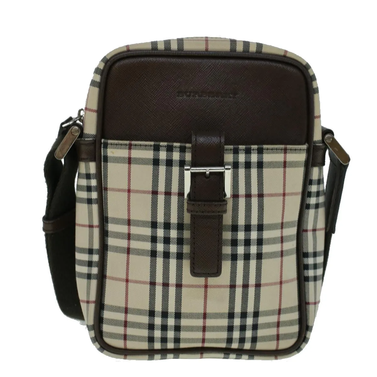 BURBERRY Nova Check Shoulder Bag Canvas Beige Brown  56460