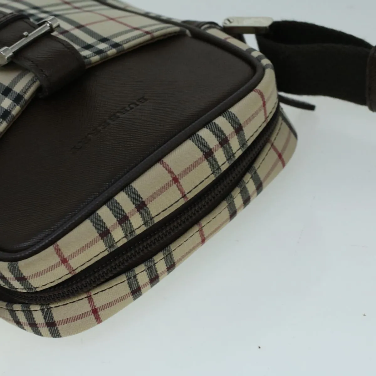 BURBERRY Nova Check Shoulder Bag Canvas Beige Brown  56460