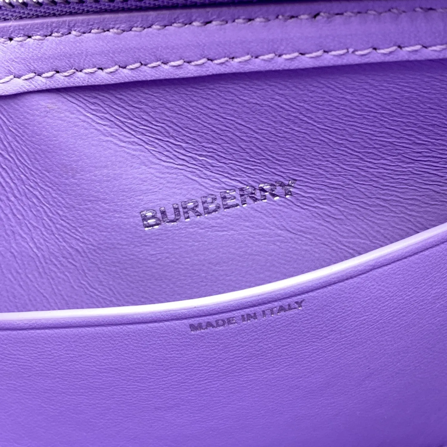 BURBERRY Purple Lillac Leather Mini Olympia Shoulder Bag