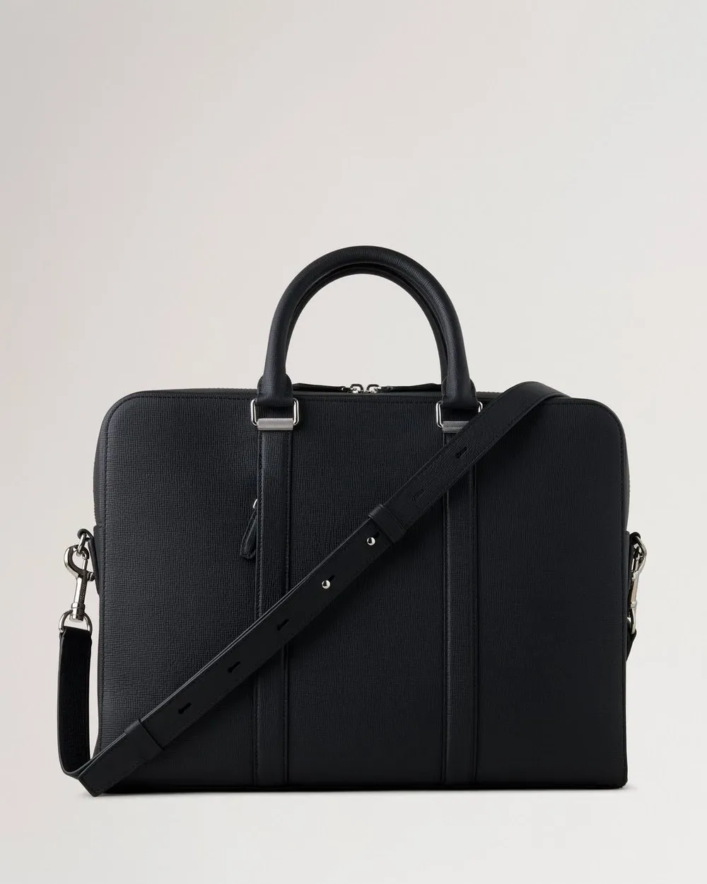 Camberwell Briefcase Black Cross-Boarded Grain