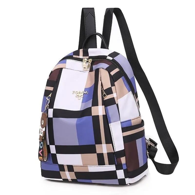 Casual Women Plaid Waterproof Backpacks