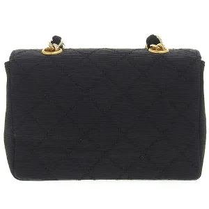 CHANEL Around 1990 Made Turn-Lock Mini Chain Bag Black