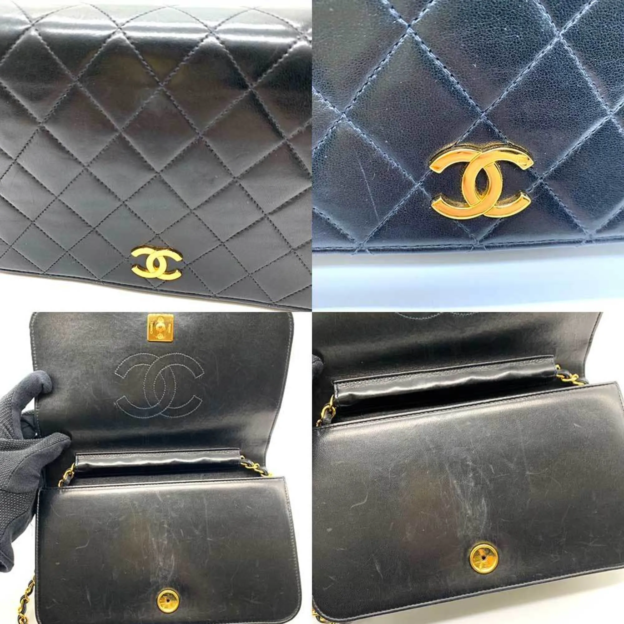 CHANEL Bag Matelasse 23 Single Chain Shoulder Black Full Flap Push Lock Coco Mark Ladies Lambskin Leather A03568