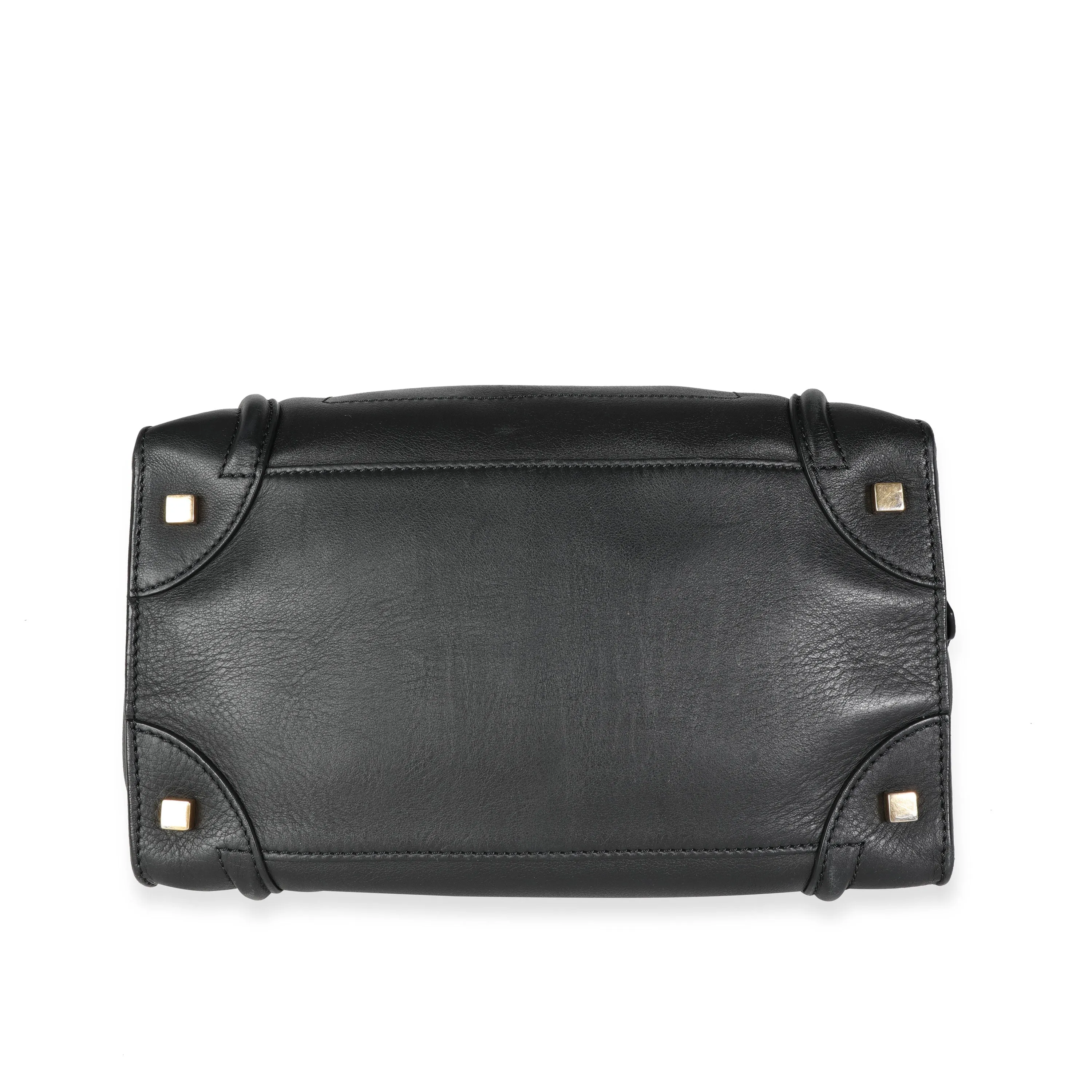 Céline Black Calfskin Leather Mini Luggage Tote