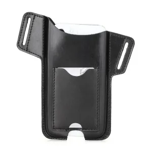 CONTACTS FAMILY Crazy Horse Leather Large Screen Mobile Phone Belt Holster(Black)