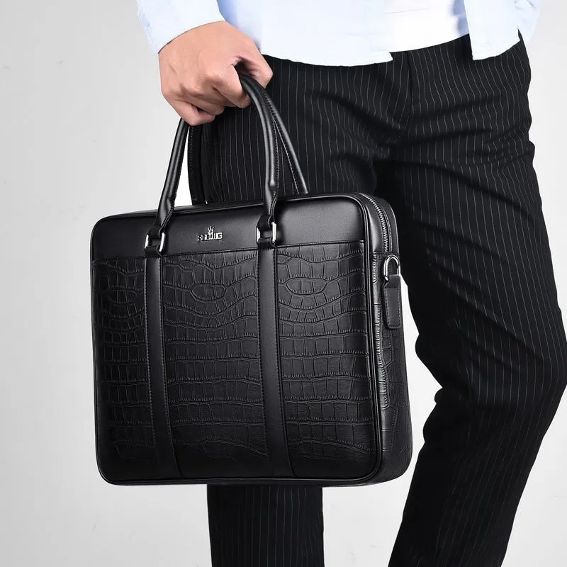 CrocLuxe Exotic Leather Laptop Briefcase