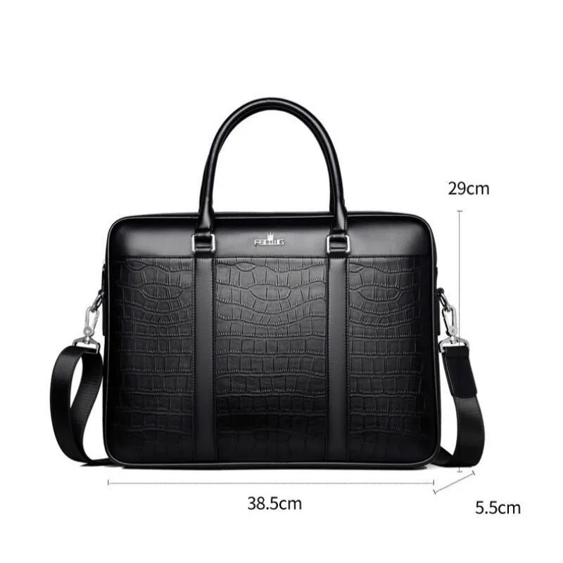 CrocLuxe Exotic Leather Laptop Briefcase