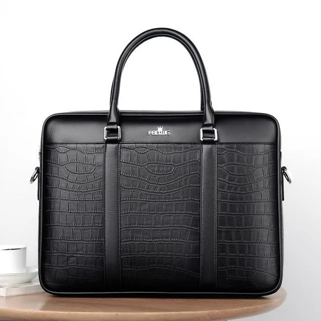 CrocLuxe Exotic Leather Laptop Briefcase