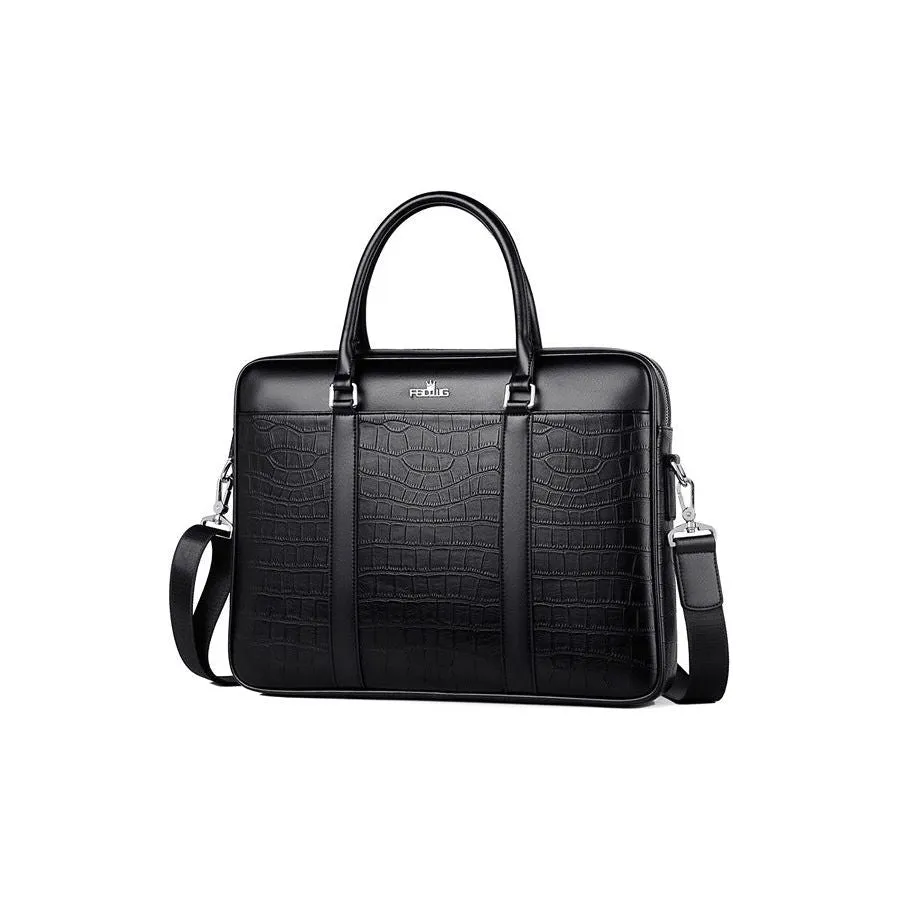 CrocLuxe Exotic Leather Laptop Briefcase