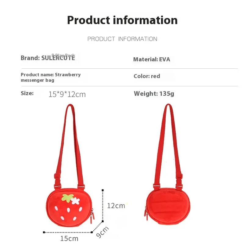 Cute Strawberry Cartoon Kids' Crossbody Bag