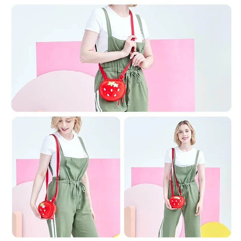 Cute Strawberry Cartoon Kids' Crossbody Bag