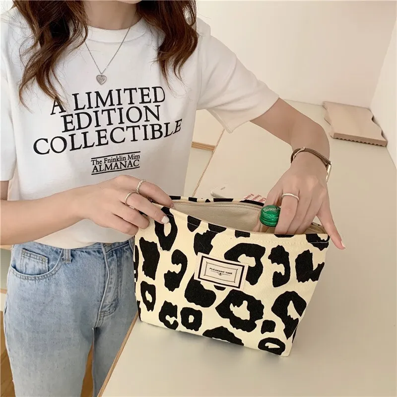 Darianrojas Korean Chic Big Casual Large Capacity Tote Bags Leopard Shoulder Bag Ladies Canvas Underarm Shopping Bag New Bolsa Mujer