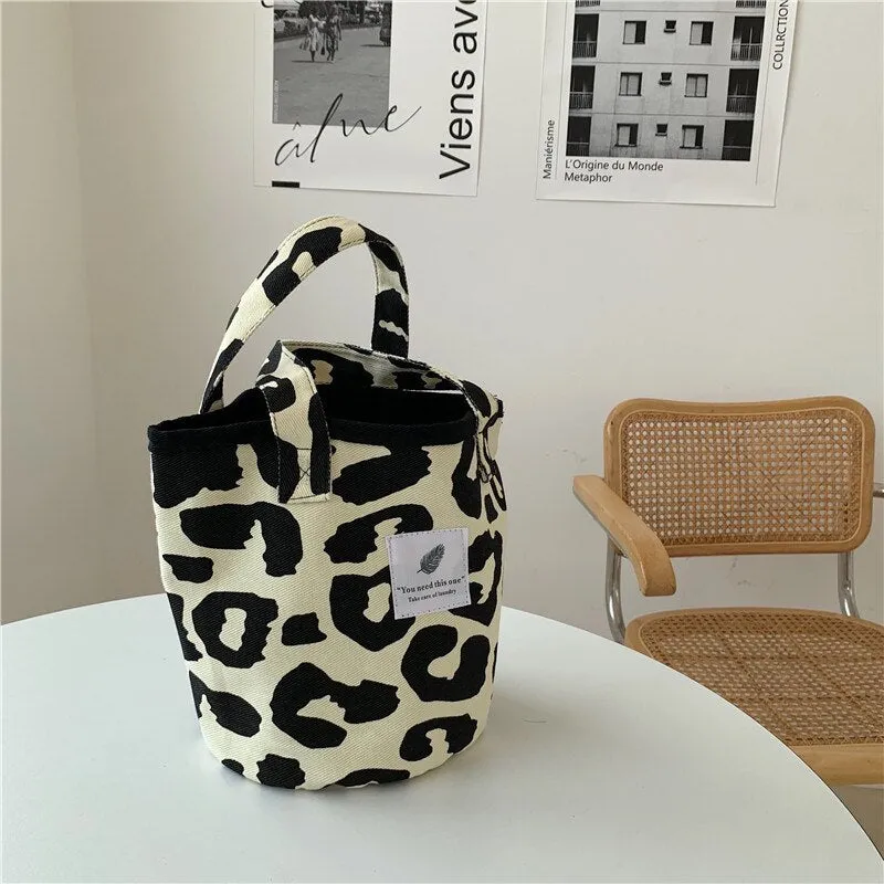 Darianrojas Korean Chic Big Casual Large Capacity Tote Bags Leopard Shoulder Bag Ladies Canvas Underarm Shopping Bag New Bolsa Mujer