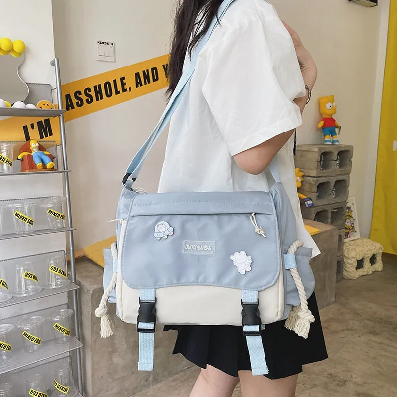 Darianrojas Korean Fashion Casual Big Bag Student School Bags for Teenage Girls Messenger Bag Shoulder Bag Crossbody Bags Women