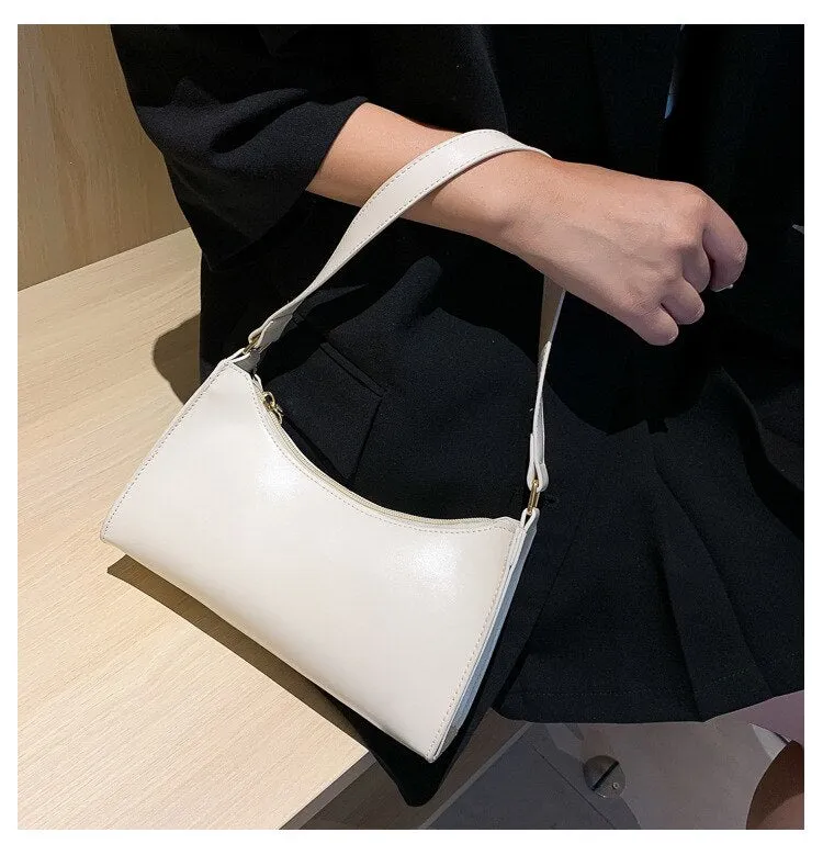 Darianrojas Popular Simple Female Daily Bag Casual PU Leather Sling Handbag Purse Women Elegant Chain Shoulder Crossbody Bag Shopping Bag