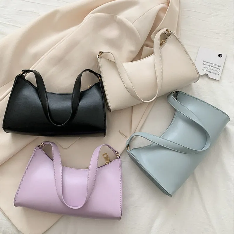 Darianrojas Popular Simple Female Daily Bag Casual PU Leather Sling Handbag Purse Women Elegant Chain Shoulder Crossbody Bag Shopping Bag