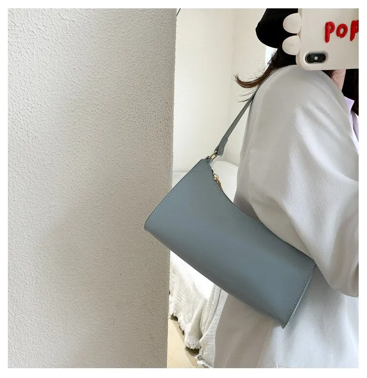 Darianrojas Popular Simple Female Daily Bag Casual PU Leather Sling Handbag Purse Women Elegant Chain Shoulder Crossbody Bag Shopping Bag