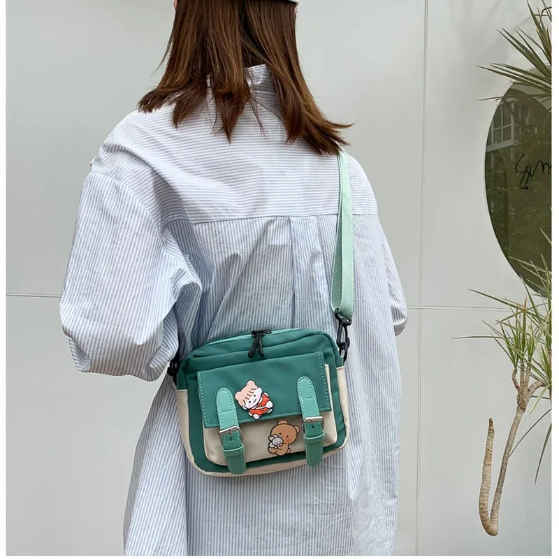 Darianrojas Winter New Canvas Women's Bag Fashion Belt Decorative Cloth Bag Korean Style One-shoulder Diagonal Small Bag Bungy Bag