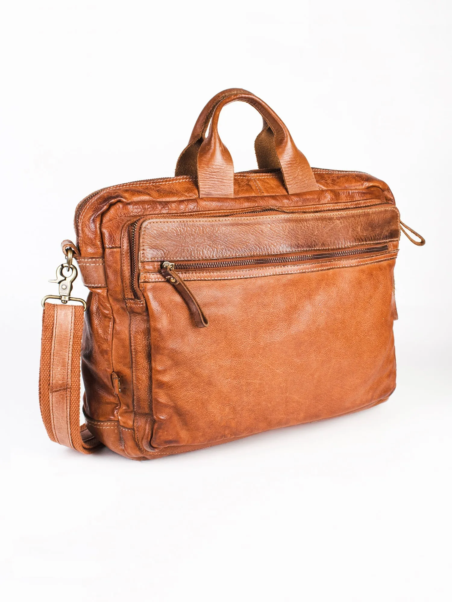 Enfield: Black Vintage Leather Men's Laptop Bag