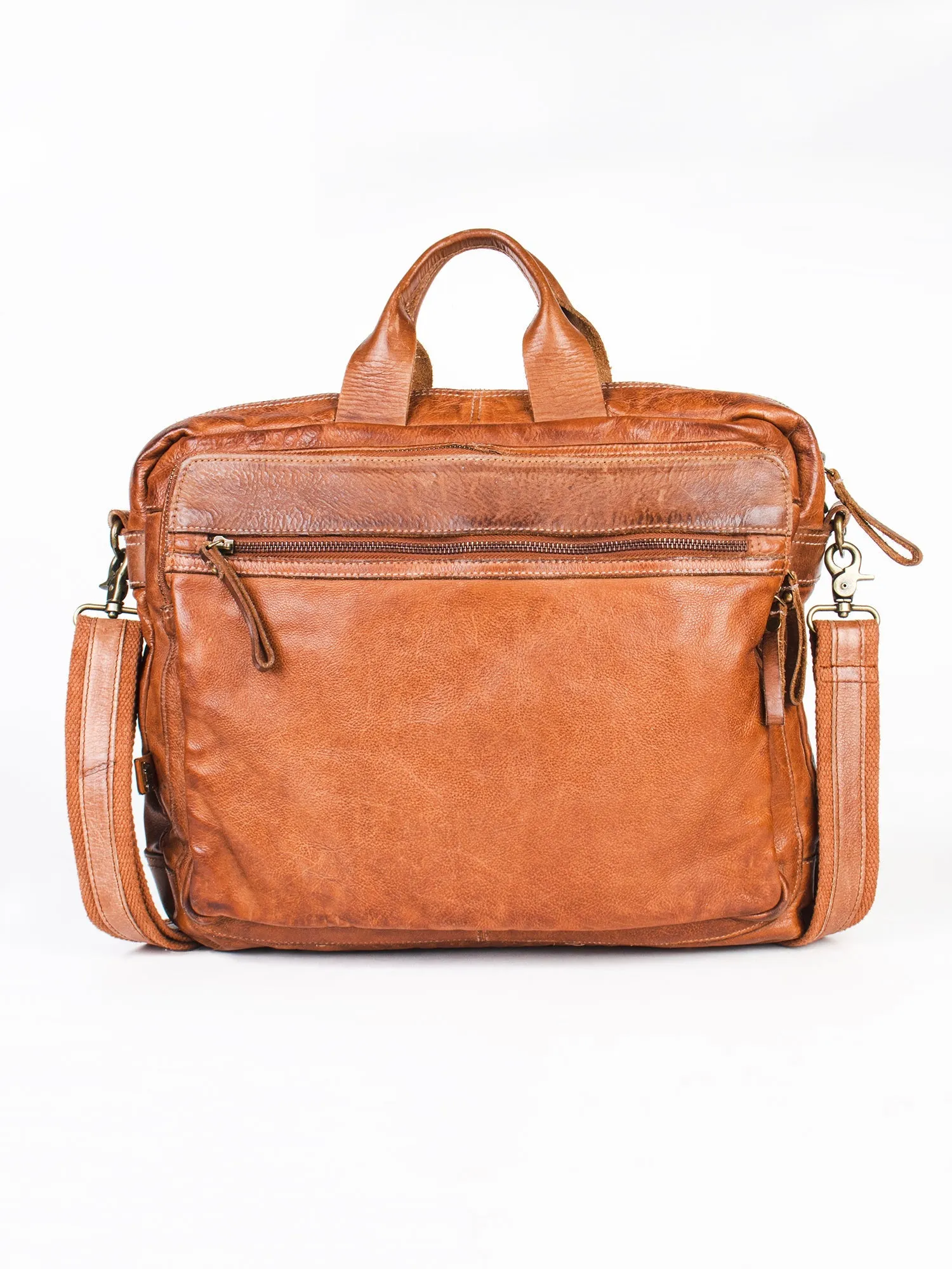 Enfield: Black Vintage Leather Men's Laptop Bag