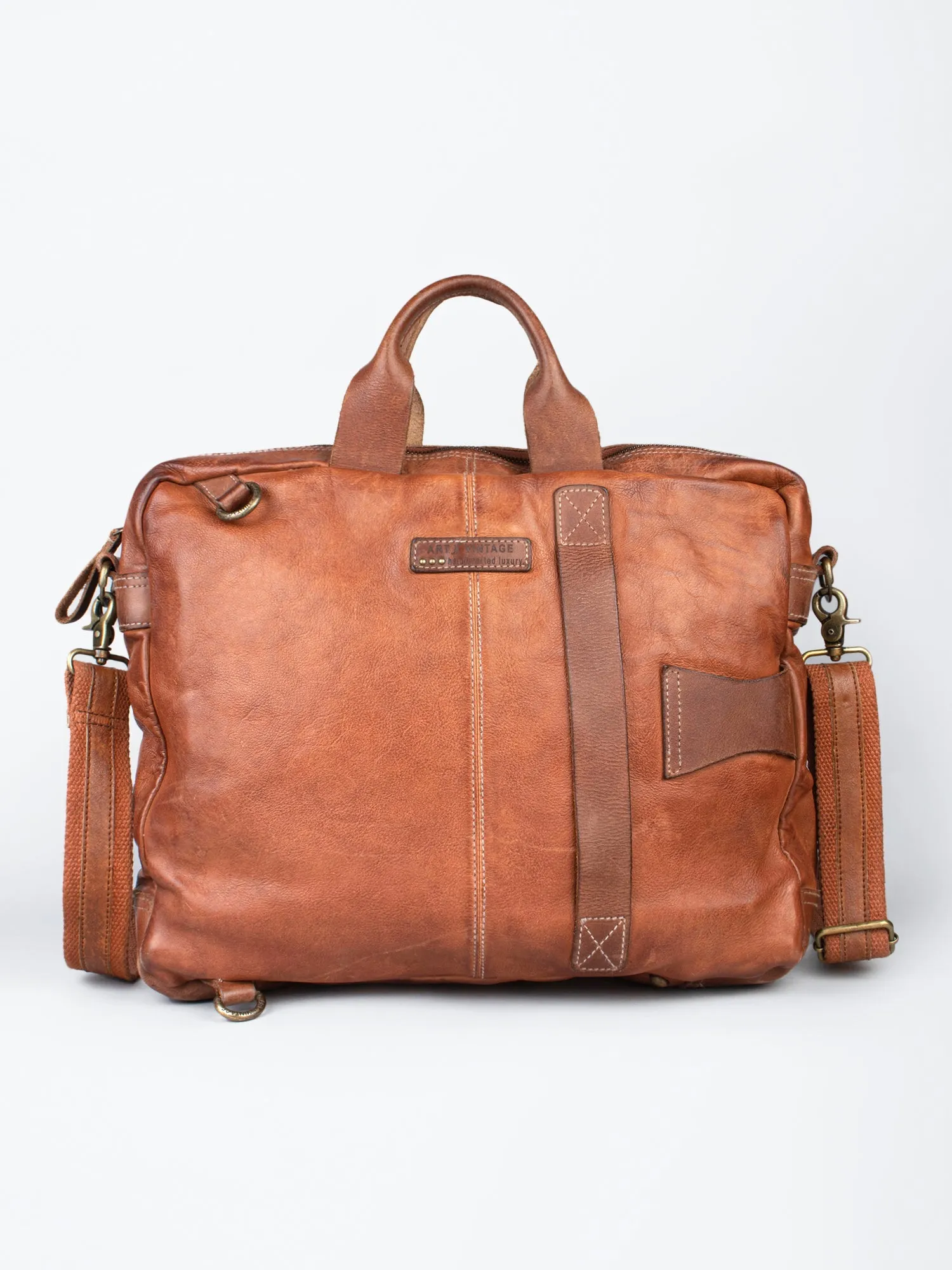 Enfield: Black Vintage Leather Men's Laptop Bag