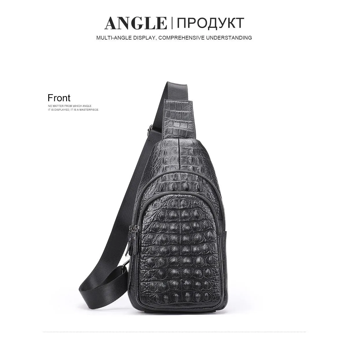 Exotic Chic Croc-Embossed Shoulder Messenger Bag