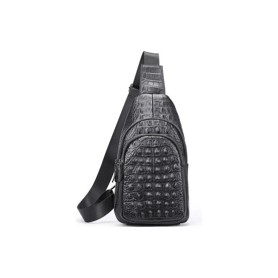 Exotic Chic Croc-Embossed Shoulder Messenger Bag