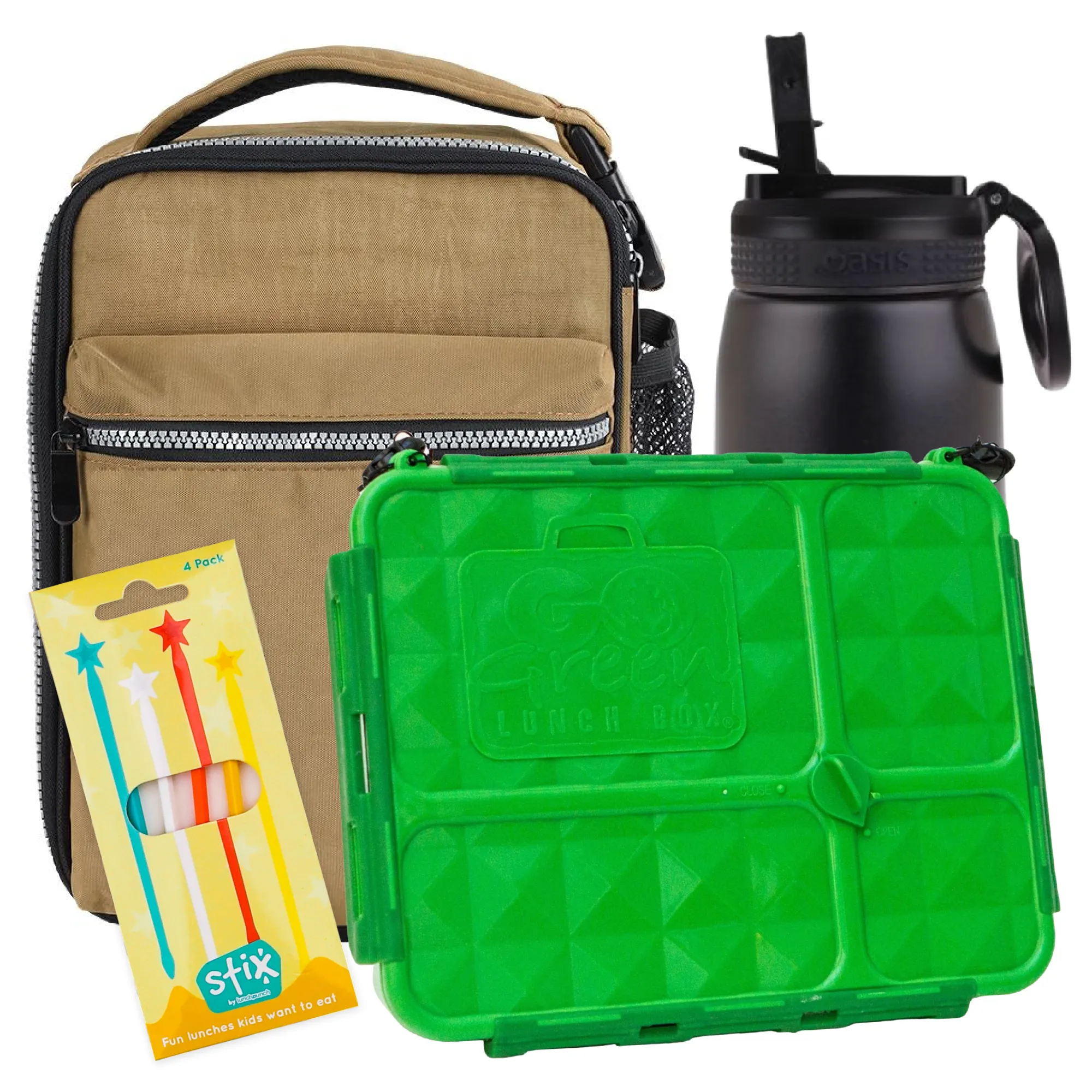 Explorer Khaki Lunch Box, Bag & Bottle Bundle - Bonus STIX!