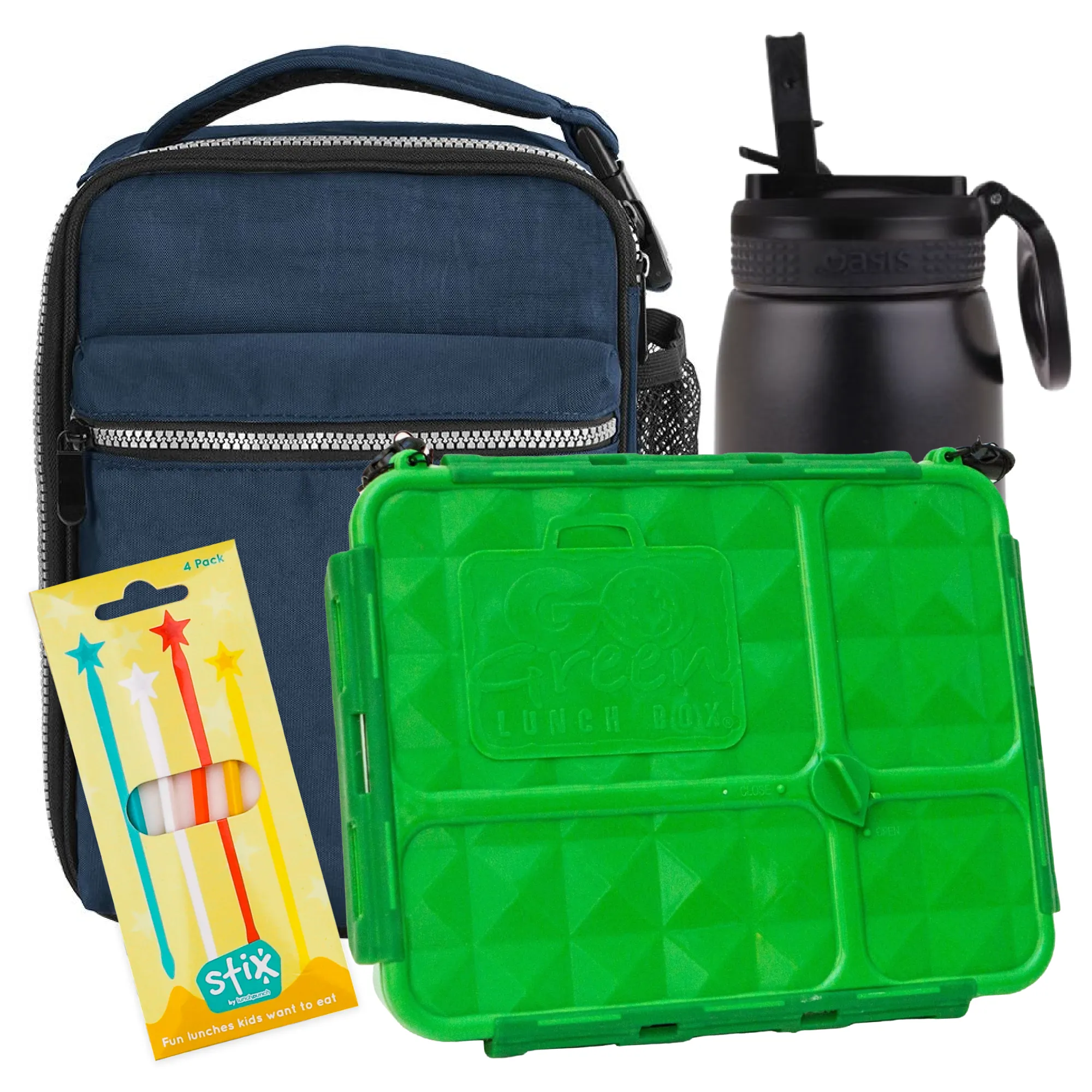 Explorer Navy Blue Lunch Box, Bag & Bottle Bundle - Bonus STIX!